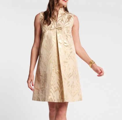 Tabitha Mini Dress in Royal Palm Jacquad