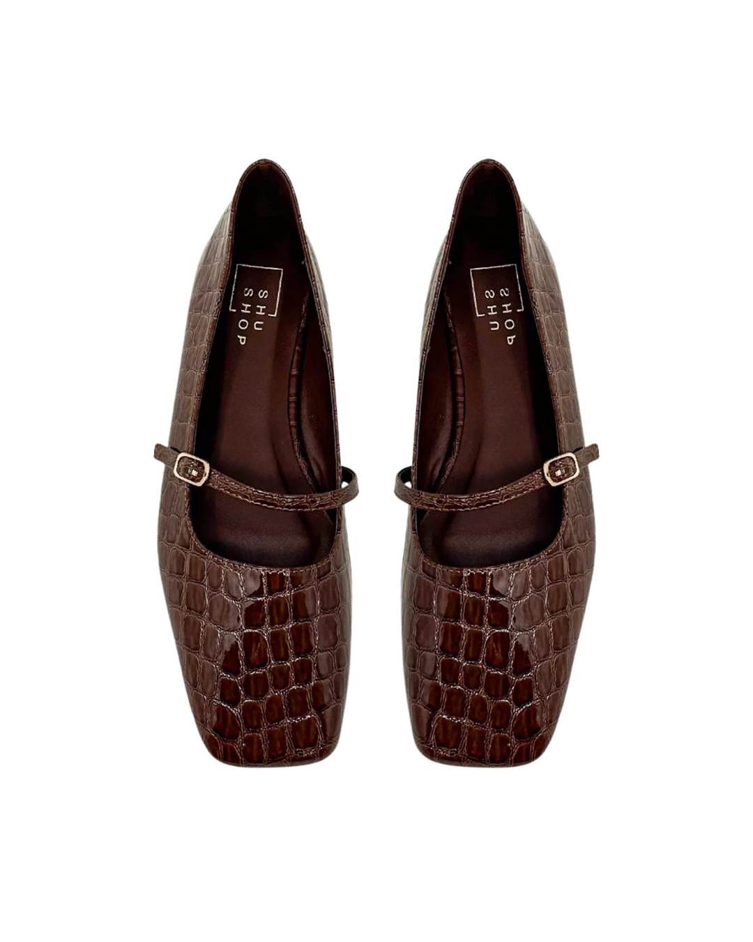 Adele Brown Croc Ballet Flat
