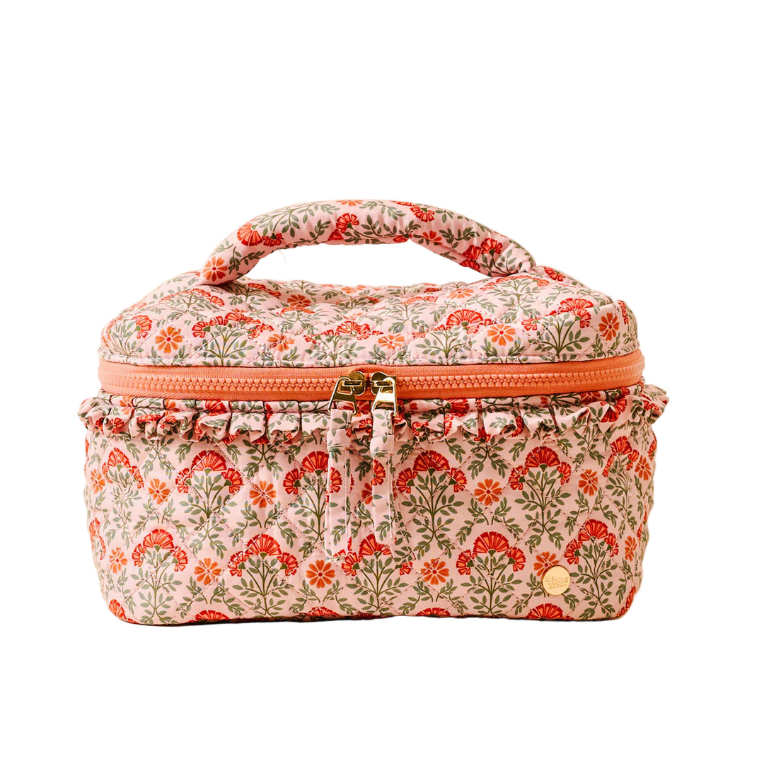 Glam & Go Quilted Cosmetic Bag - Everbloom Dusty Rose