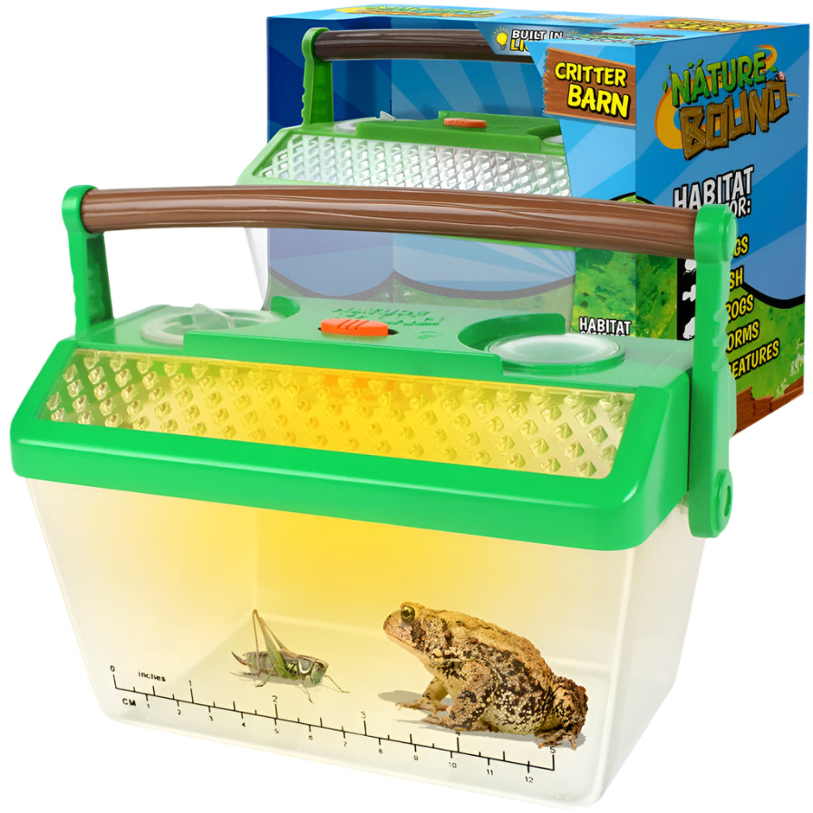 Critter Barn Bug Habitat with light
Habitat with night light included
On/Off Switch
Measuring scale
handle