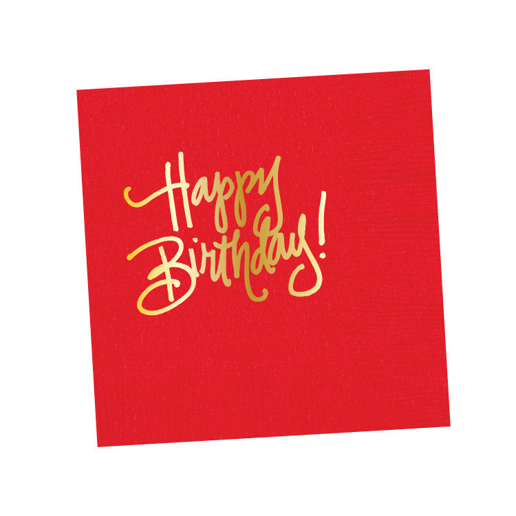 Happy Birthday Napkins - Pickering Boxwood