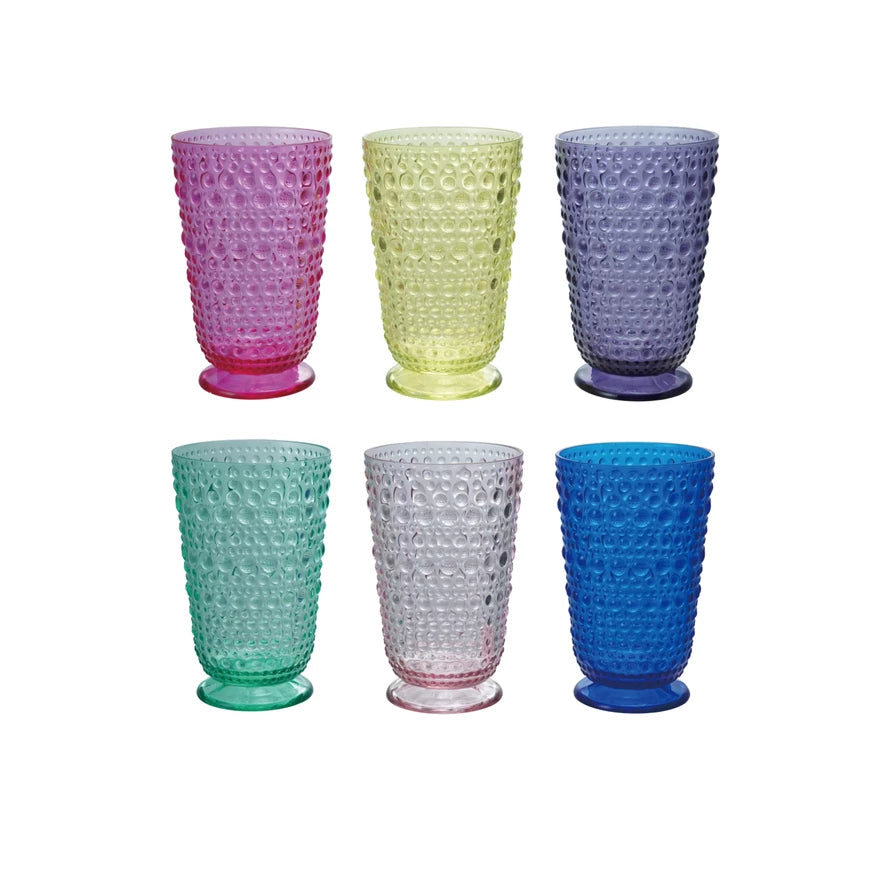 20oz. Acrylic Footed Drinking Glass with Raised Dots