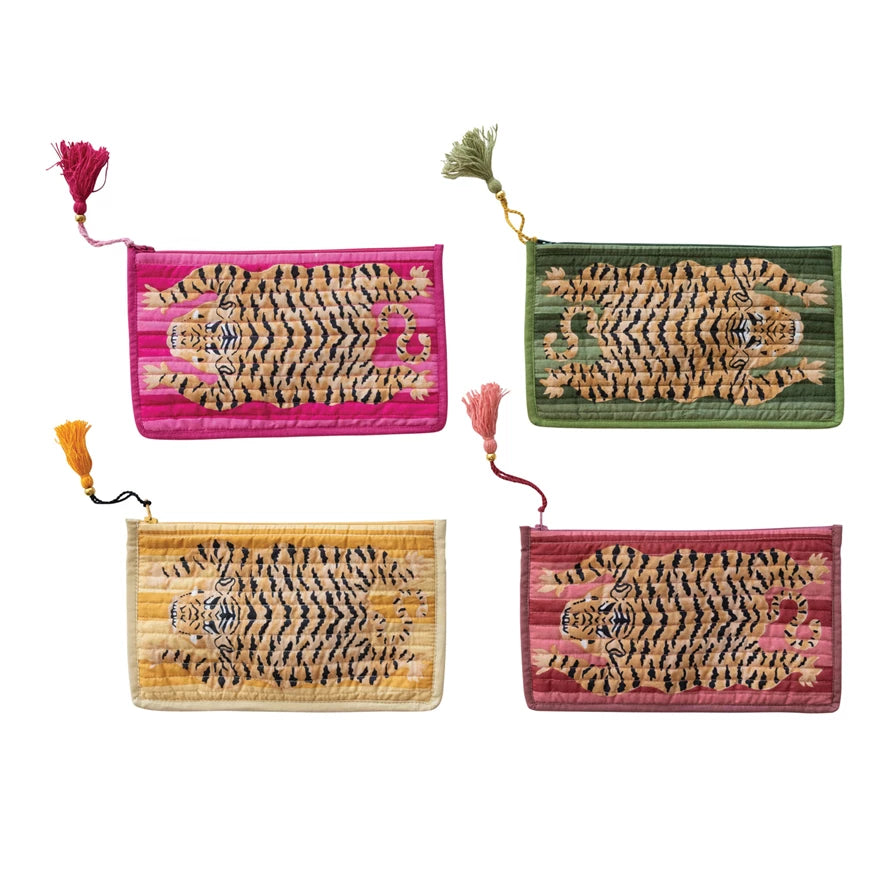 Tibetan Tiger Voile Printed Zip Pouch