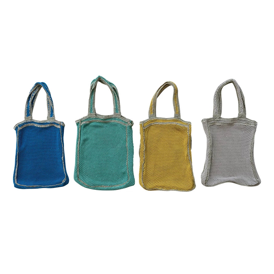 Cotton Blend Crocheted Tote Bag