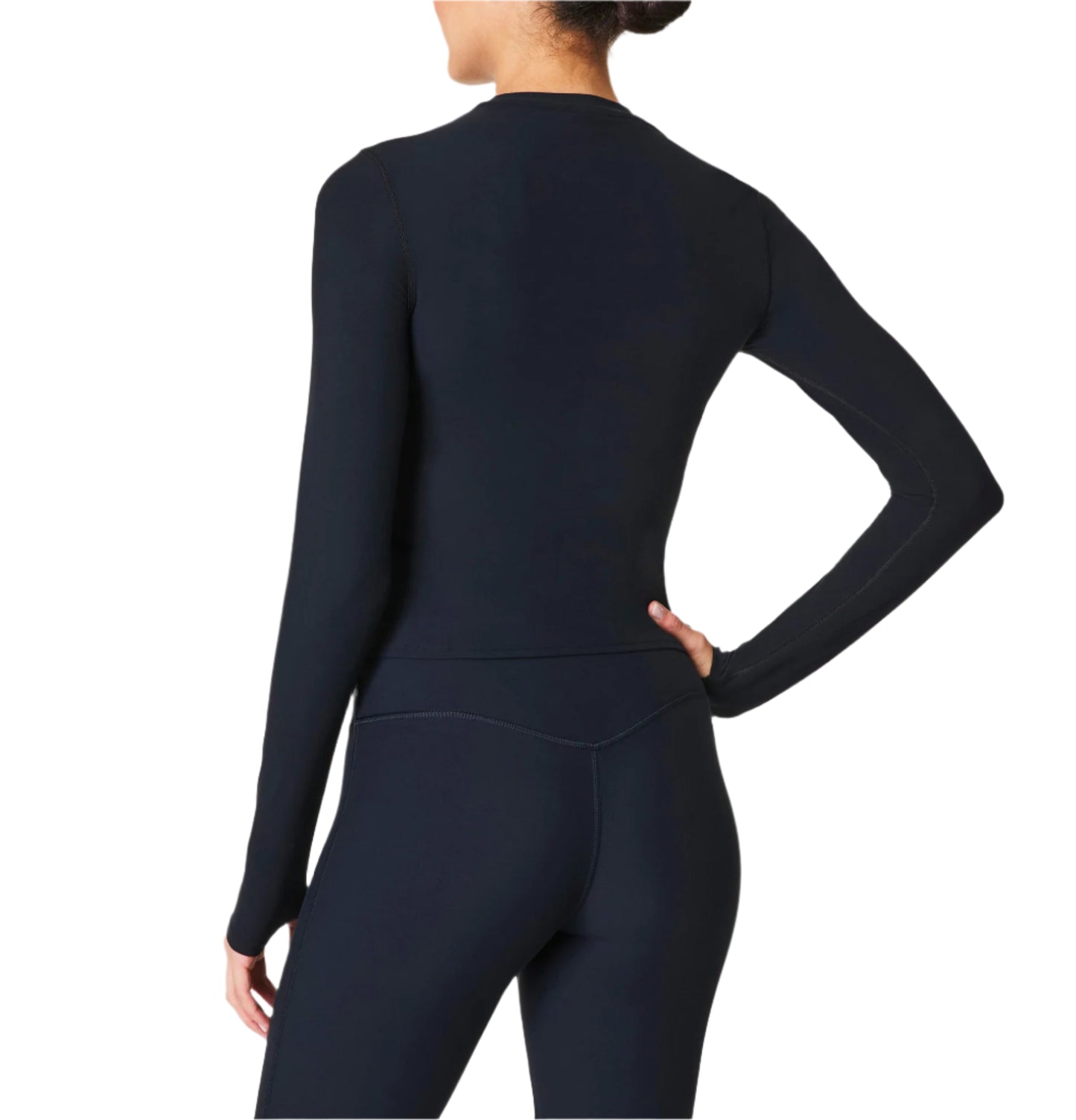 Our SPANXsmooth™ OnForm Long Sleeve Top is made from buttery-soft, lightweight performance fabric with gentle smoothing built in. Breathable, sweat-wicking, and crafted with 4-way stretch, this long sleeve shirt features convenient thumbholes for a secure fit (and added warmth). This versatile activewear style moves with you, and is perfect for before, during, and after your low-intensity workouts like pilates or yoga.