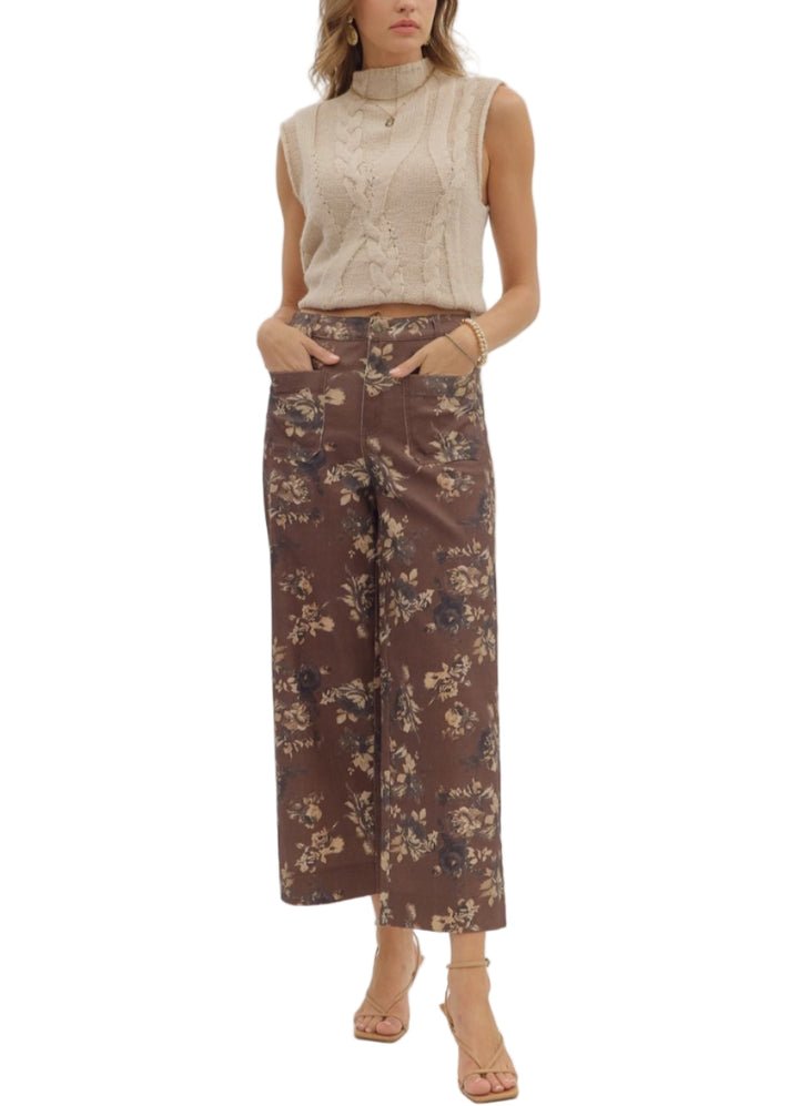 Lacie Floral Mid Rise Pants