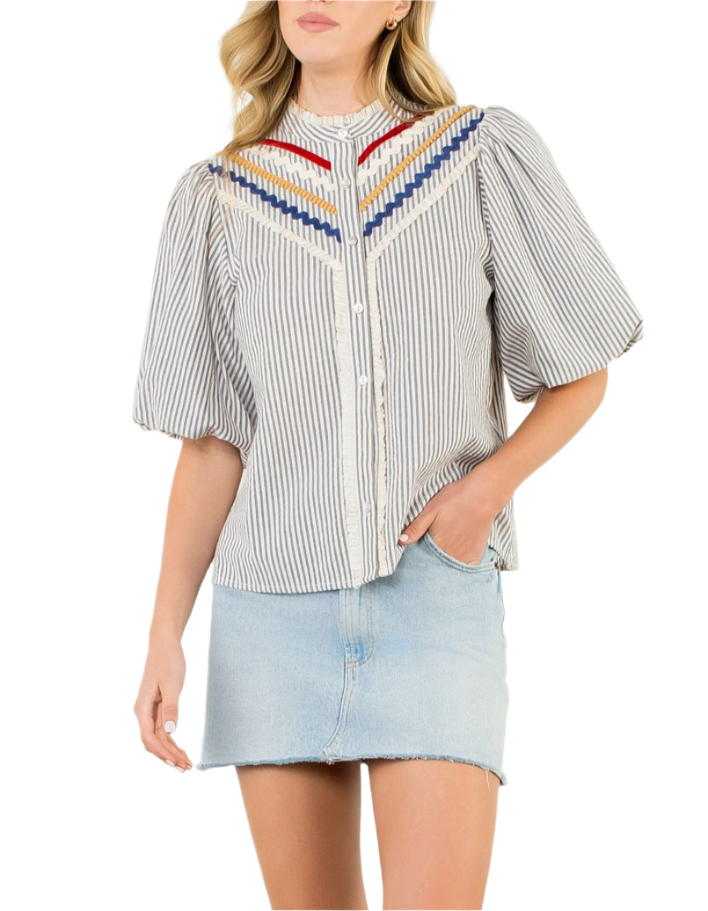 Lyla Puff Sleeve Stripe Top