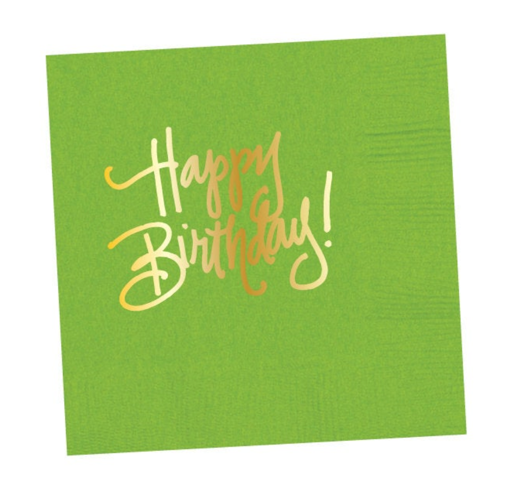 Happy Birthday Napkins - Pickering Boxwood