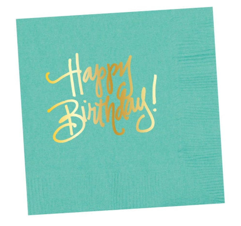 Happy Birthday Napkins - Pickering Boxwood