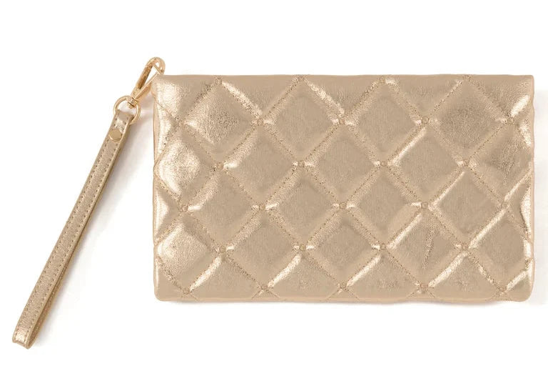 Say “Bonjour!” to your new favorite accessory, Shiraleah’s Mademoiselle Wristlet. Made from trendy quilted PU in a shiny silver color, this flat rectangular clutch features a detachable wristlet strap to wear in your favorite style. Without being too big or bulky, this petite rectangular bag is the perfect size to carry all your small essentials for a night out on the town. Pair it with the matching Mademoiselle Card Case or Camera Bag to complete your magnifique collection, or other items from Shiraleah fo