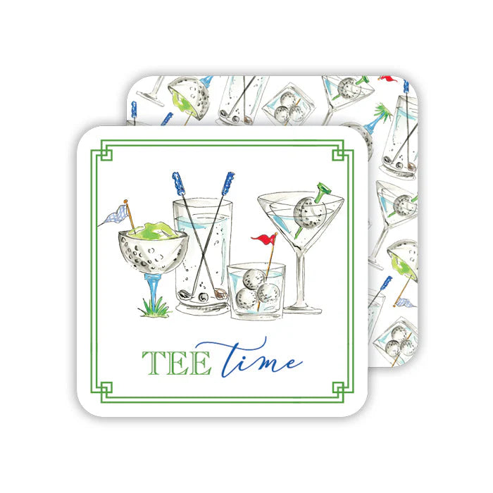 Have a cocktail, but keep the condensation under control! These paper coasters add the perfect design touch to your home, next soiree, bar cart or coffee table. Each coaster has a coordinating pattern on the reverse side.