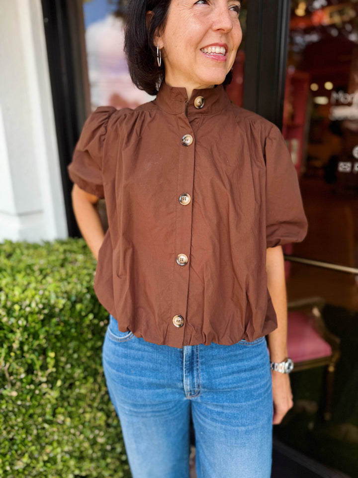 Valerie Short Sleeve Bubble Hem Top