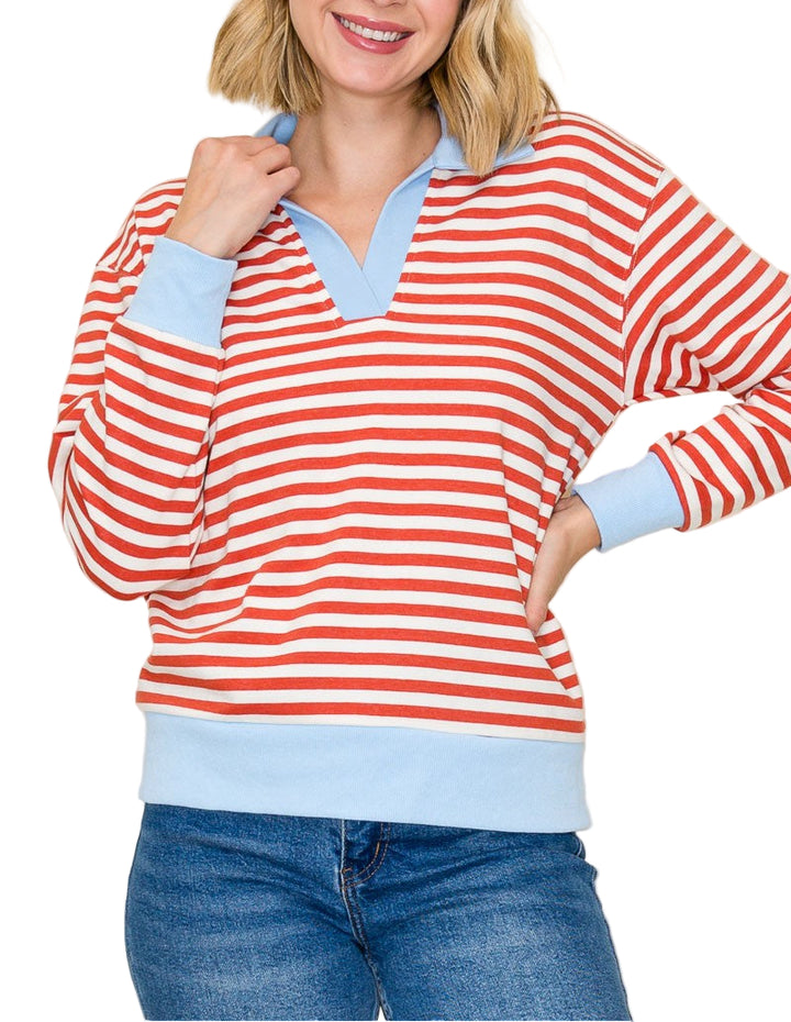 Sara Contrast Stripe Top