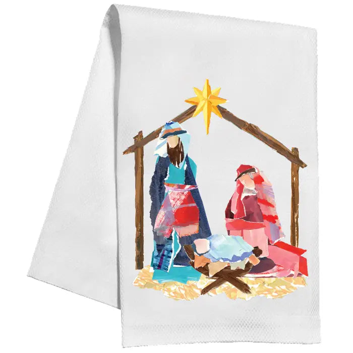Handpainted Christmas Kitchen Towel