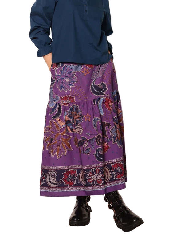Ada Midi Skirt in Purple Sparkles