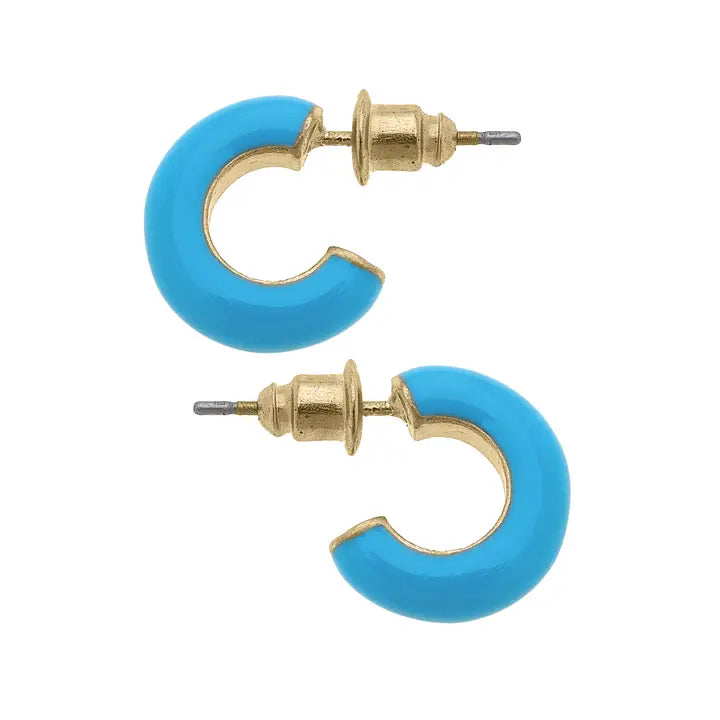 Kelley Coated Enamel Hoop Earrings