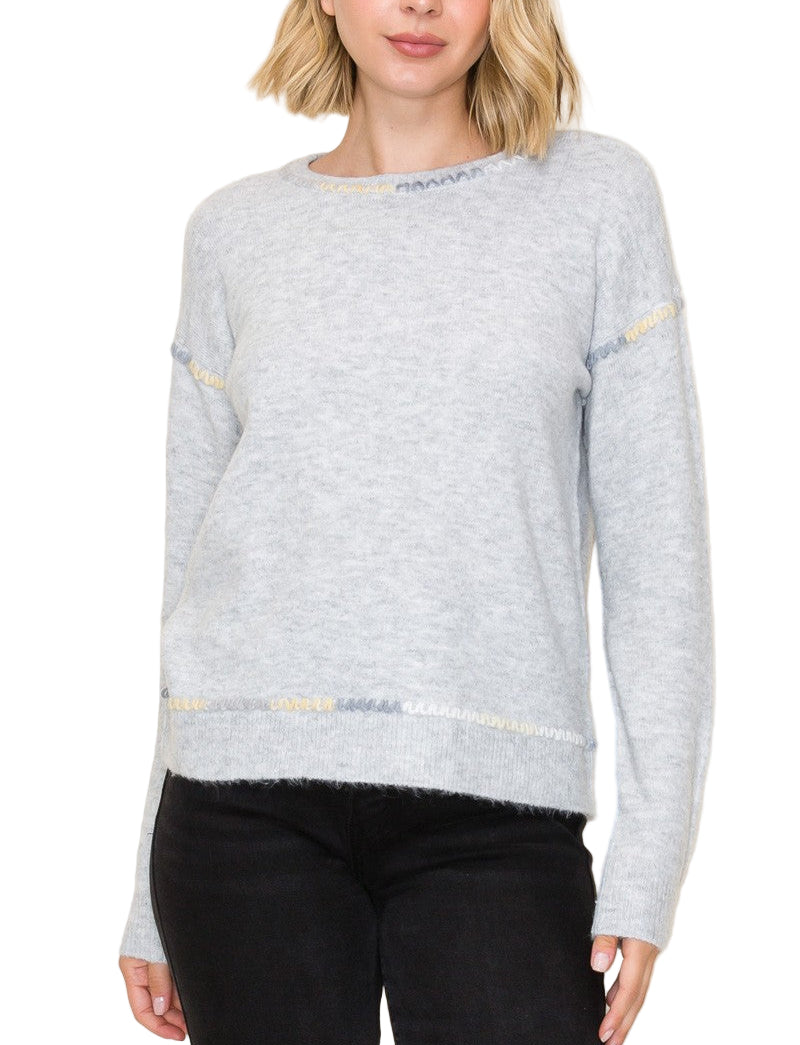 Multi Color Stitch Knit Sweater