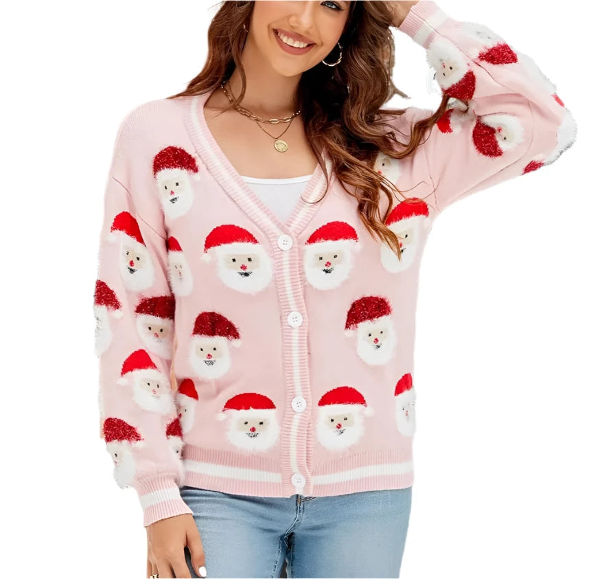 Santa Cardigan, pink