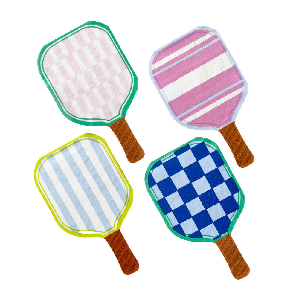 Multipack (4 stylish designs)
Package contains 16 die-cut guest napkins (4 of each design)
Each napkin measures approximately 7" long and 4" wide at the paddle