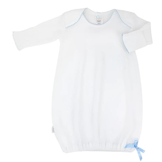 Paty Knit Overlap Shoulder Gown blue