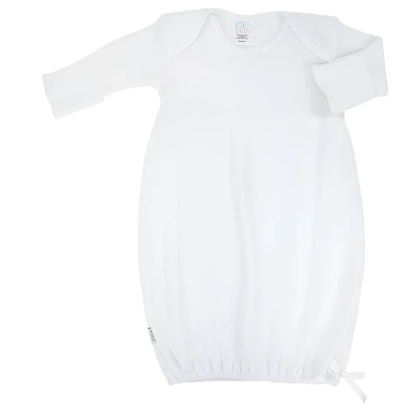 Paty Knit Overlap Shoulder Gown white