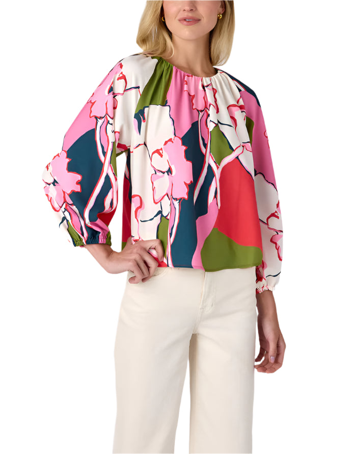 We can’t get enough of the Claudia Blouse! This stylish top features a crew neckline and voluminous ¾-length sleeves. Perfect for dressing up or down, it’s a versatile staple you’ll reach for again and again.