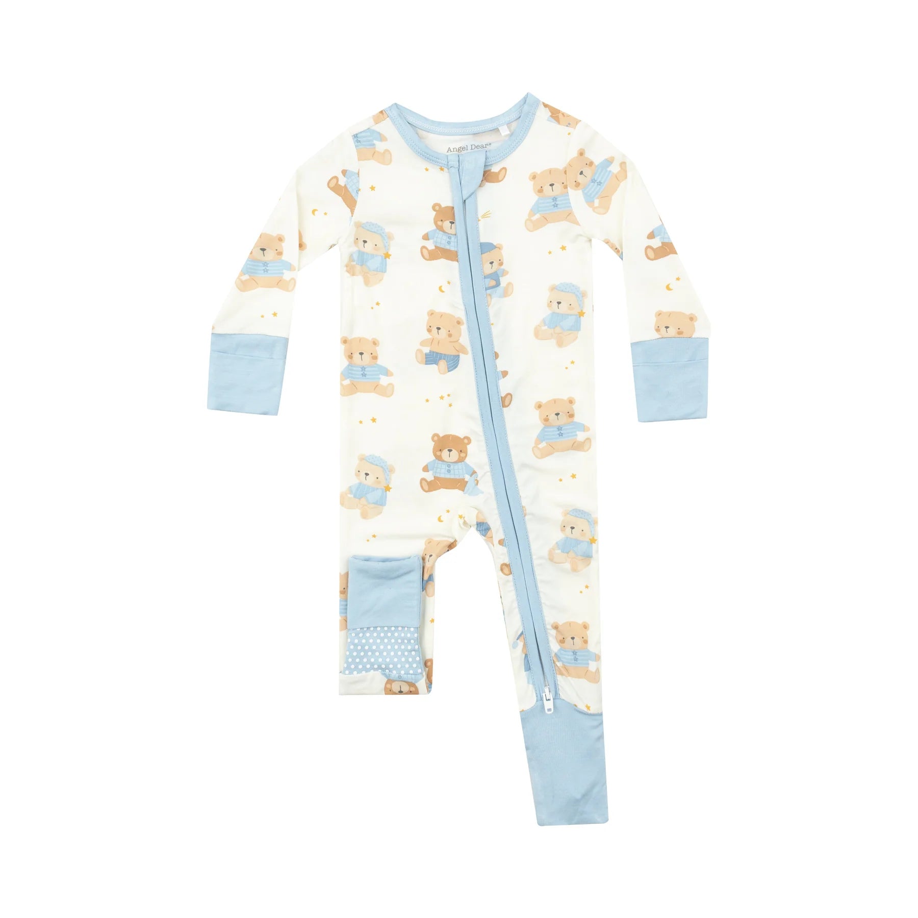 Teddy Bears 2 Way Zipper Romper blue; angel dear