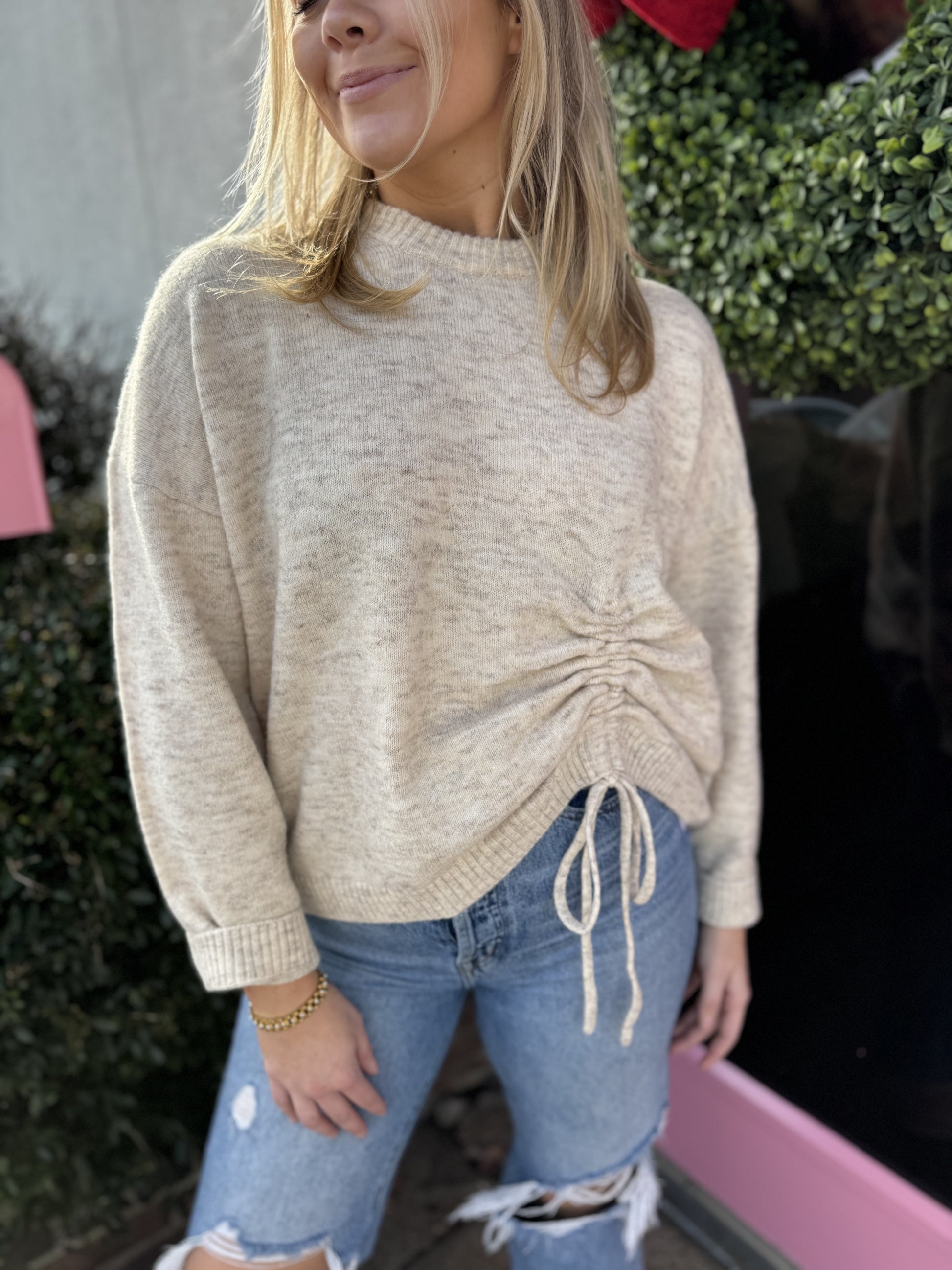 Kezia Scrunch Tie Sweater by French Connection
