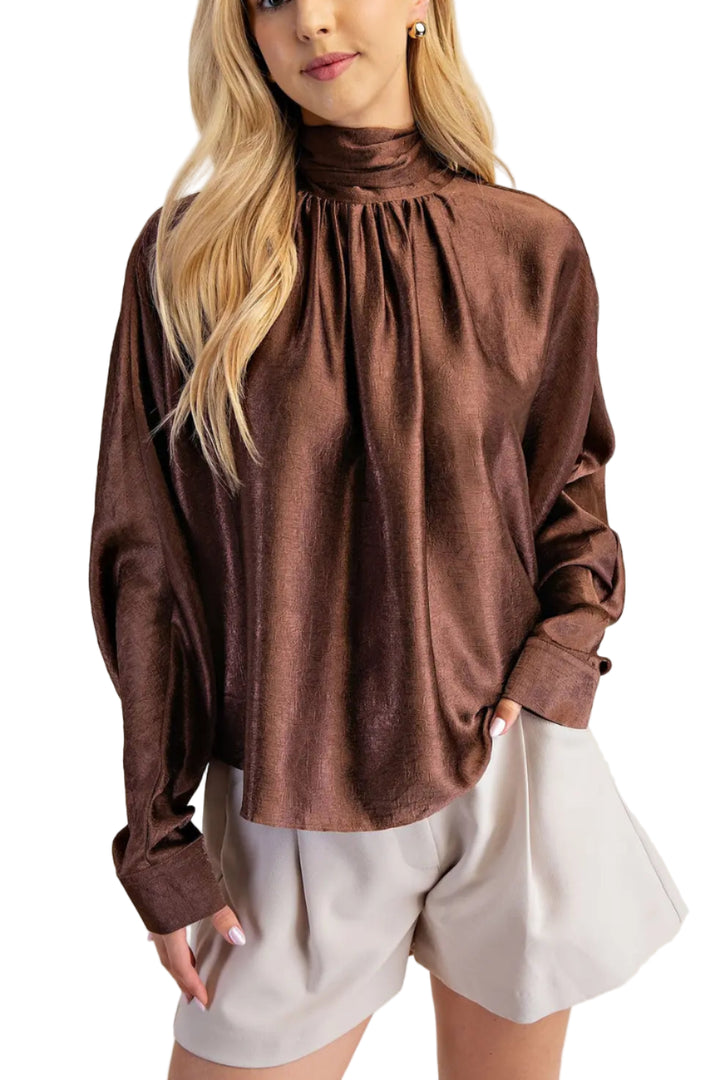 Draped Collar Blouse