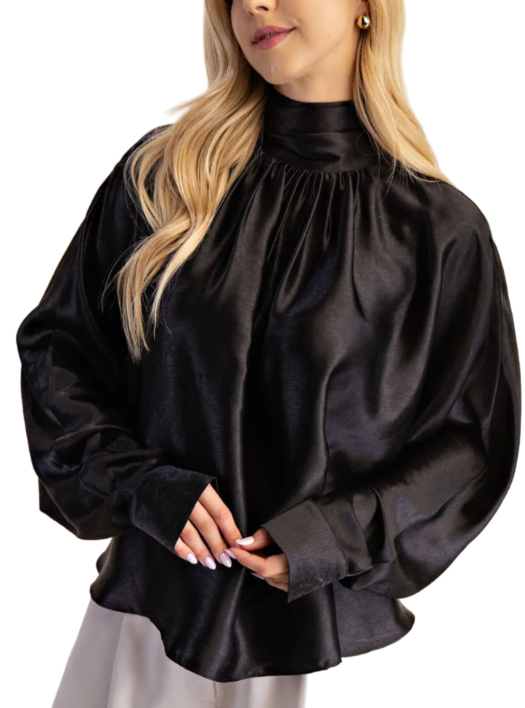 Draped Collar Blouse