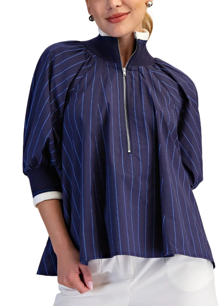 Cierra Mock Neck Top - Pickering Boxwood