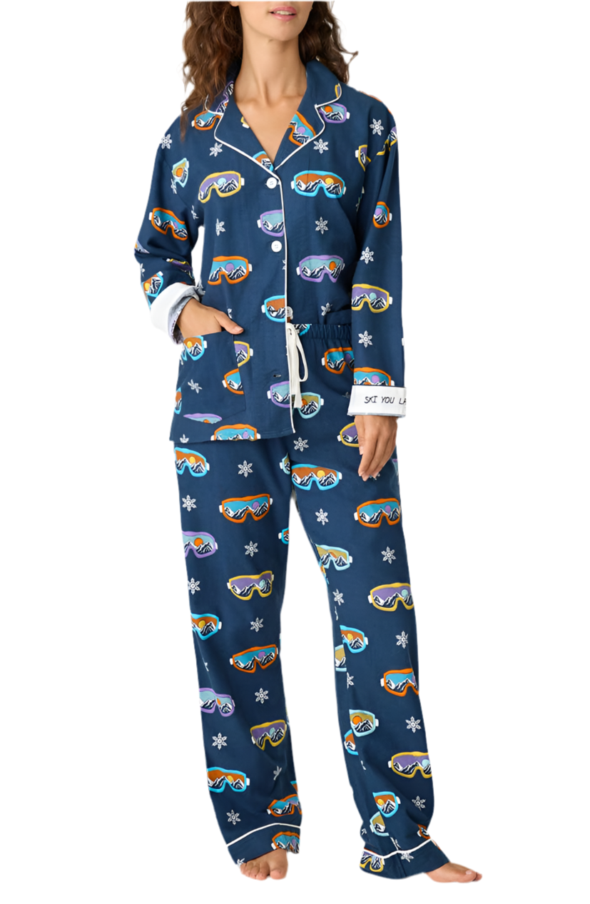 Ski You Later Pajama Set in Navy