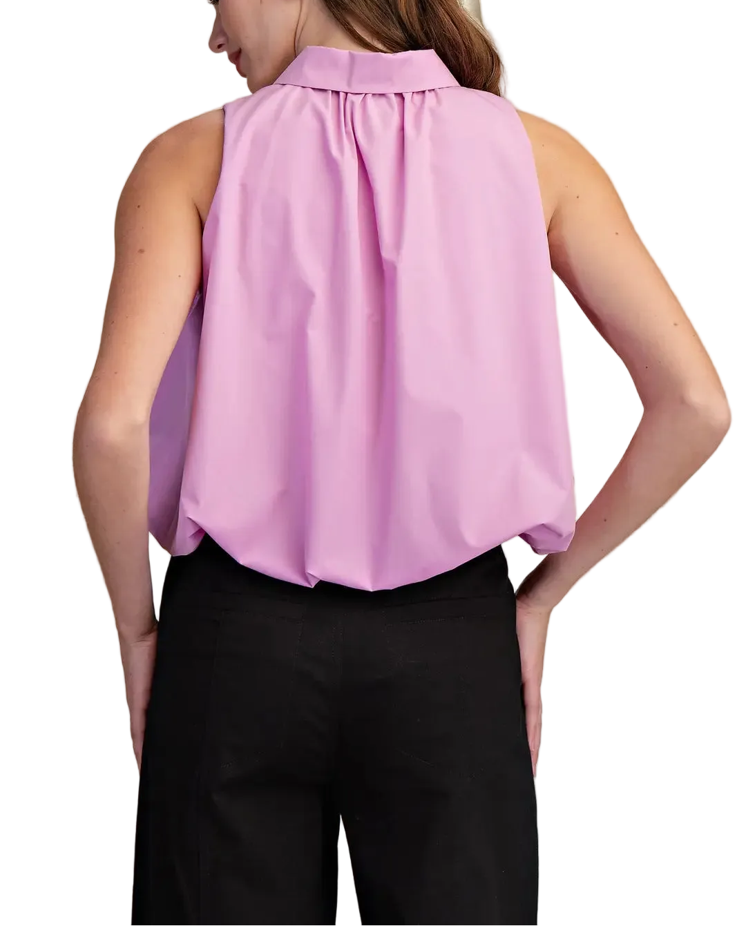 The Blake Sleeveless Top is your new warm-weather essential with a fun twist. This breezy sleeveless design keeps you cool and comfortable, while the charming bubble hem adds a playful touch that elevates any casual outfit. Perfect for layering over a tee or wearing solo, it&
