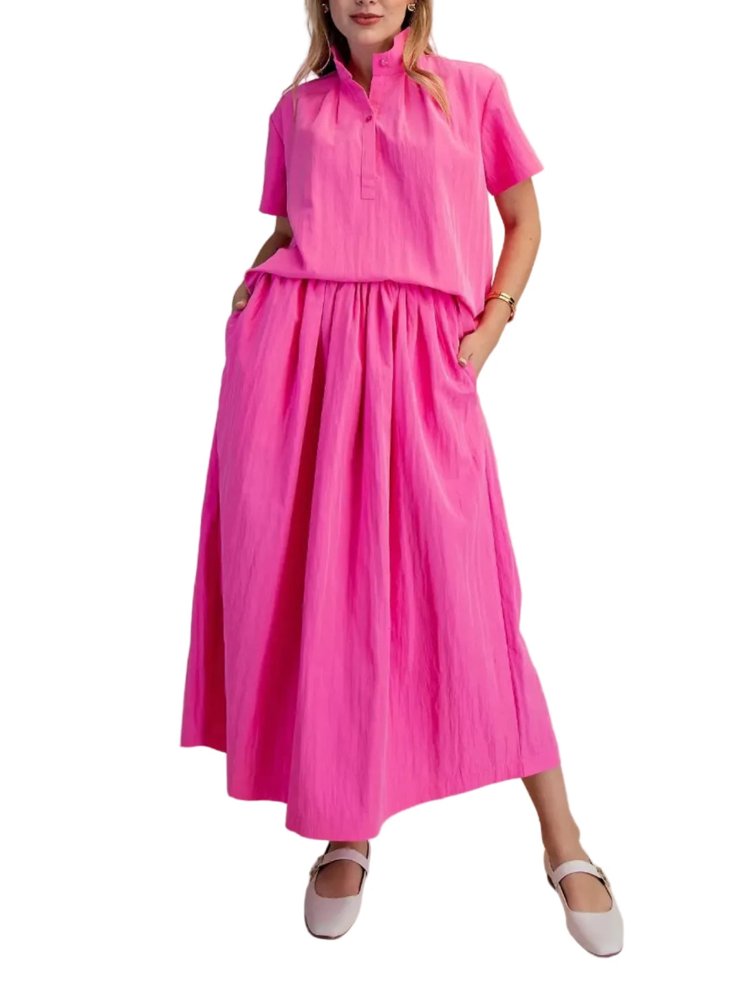 Gloria Shirt and Midi Skirt Set - Pickering Boxwood