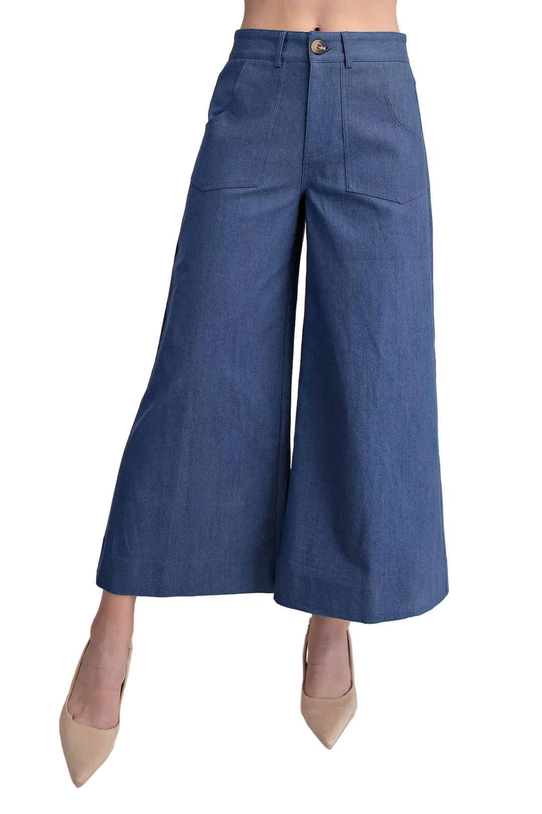 Crop High-Rise Wide-Leg Pants