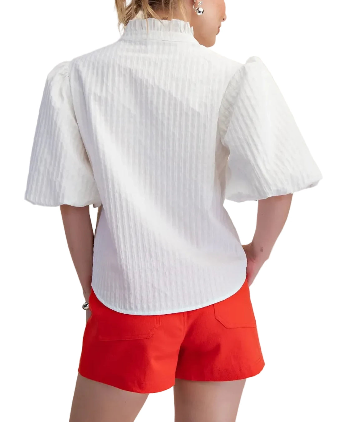Hannah Textured Puff Sleeve Top
