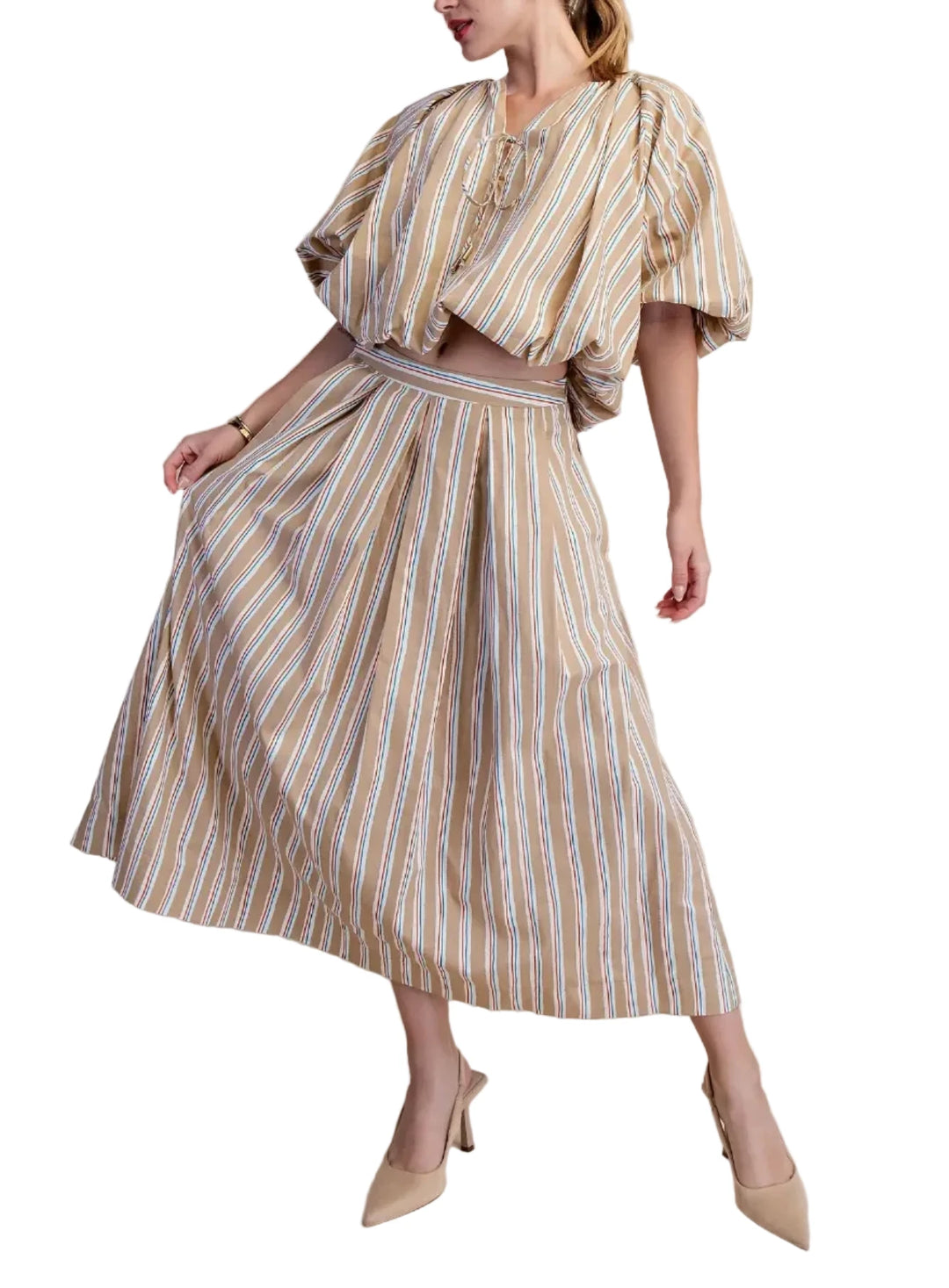 Morgan Pleat Midi Skirt Set
