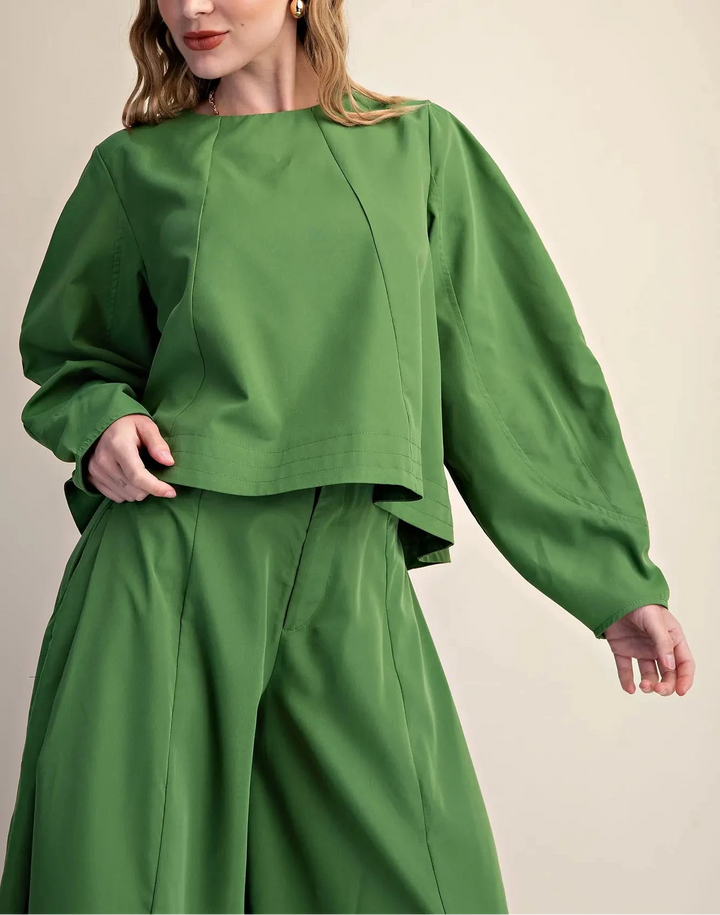 Blakley Volume Sleeve Crop Top