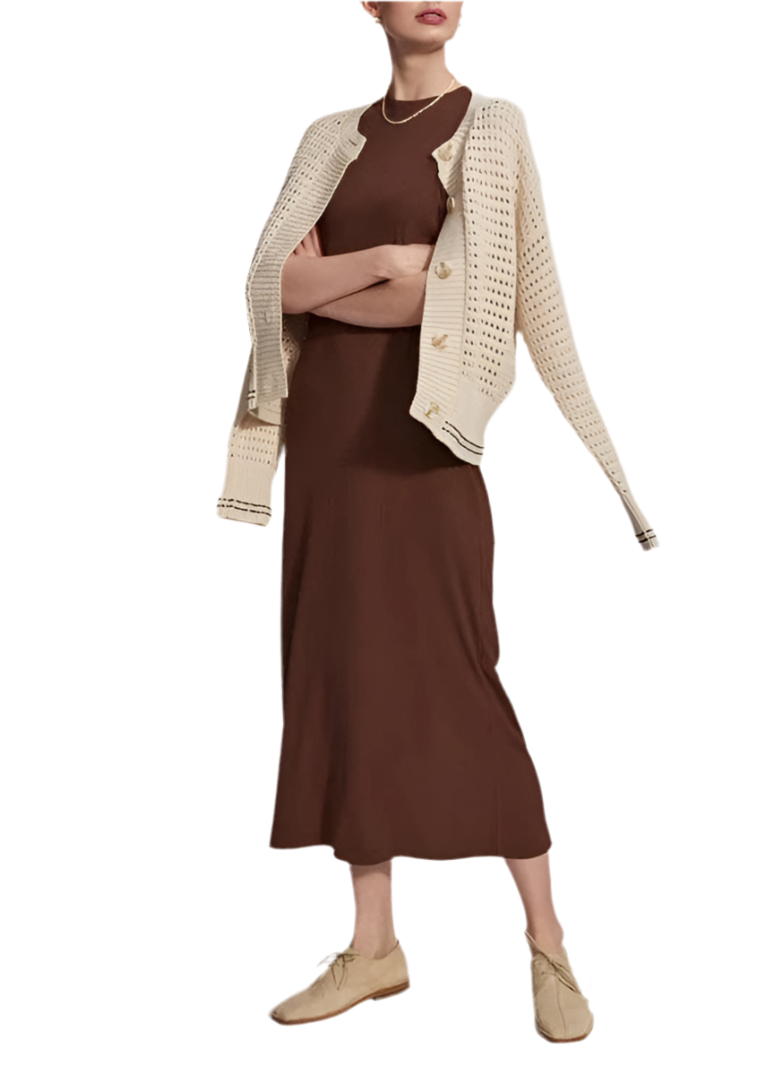 Kayla Midi Dress in Chestnut by Varley