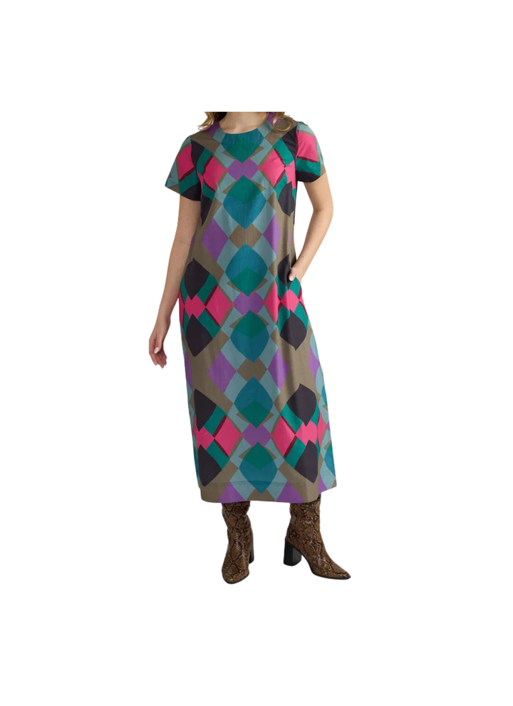 Ellie Midi Dress in Diamond by Double A