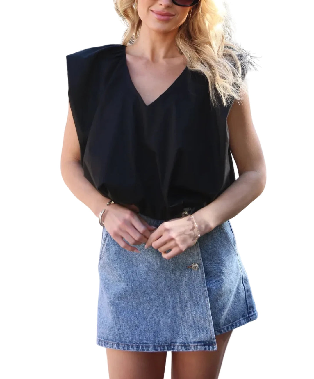 Solid Poplin Bubble Top