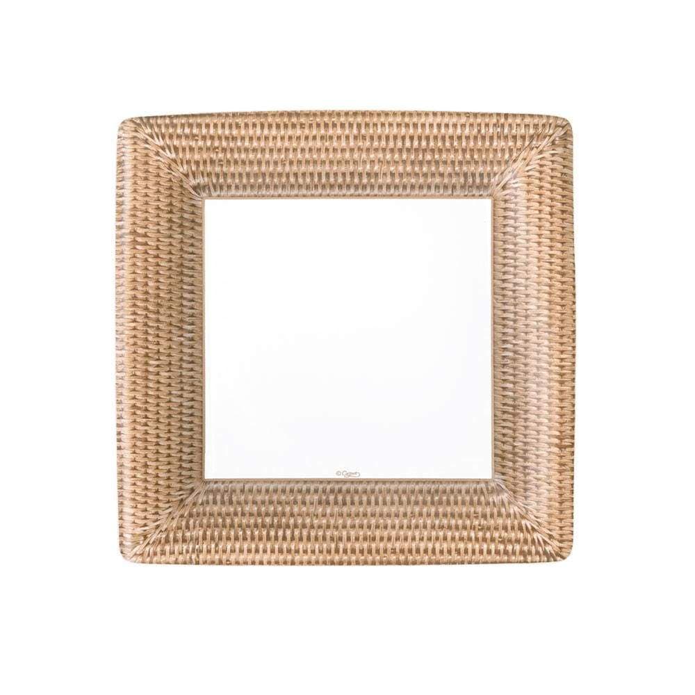 Rattan Square Paper Plates