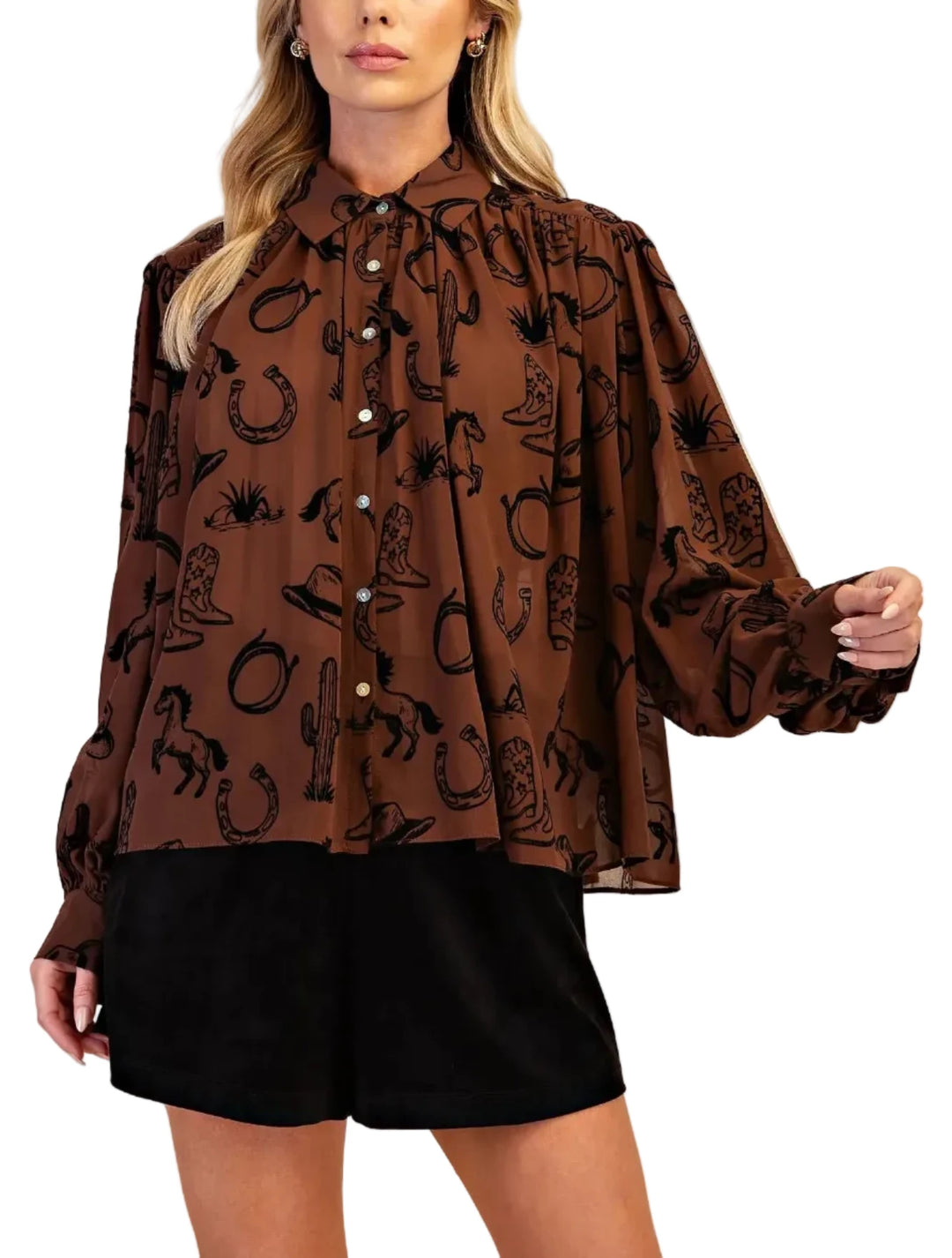 Western Button Up Blouse