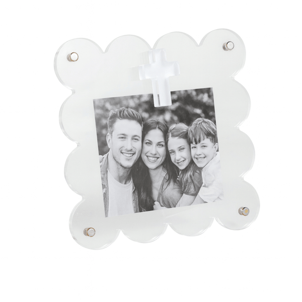 Scalloped Acrylic Cross Frame