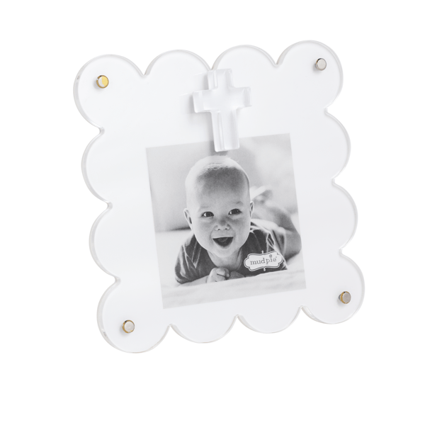 Scalloped Acrylic Cross Frame