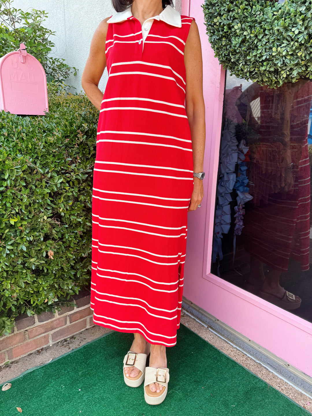 Lilly Sleeveless Midi Dress - Pickering Boxwood
