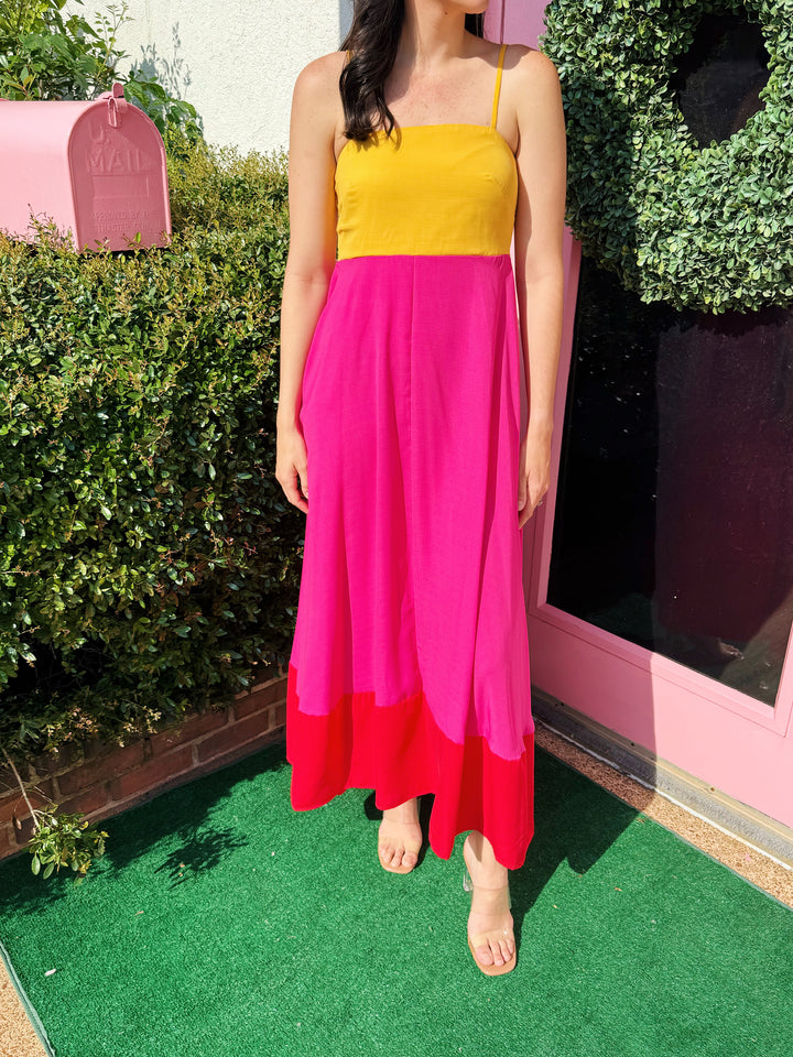Angela Contrast Maxi Dress