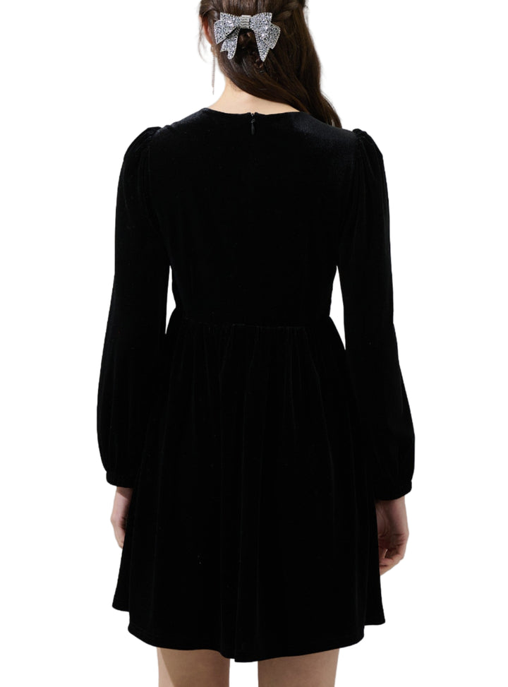 Bow Velvet Mini Dress