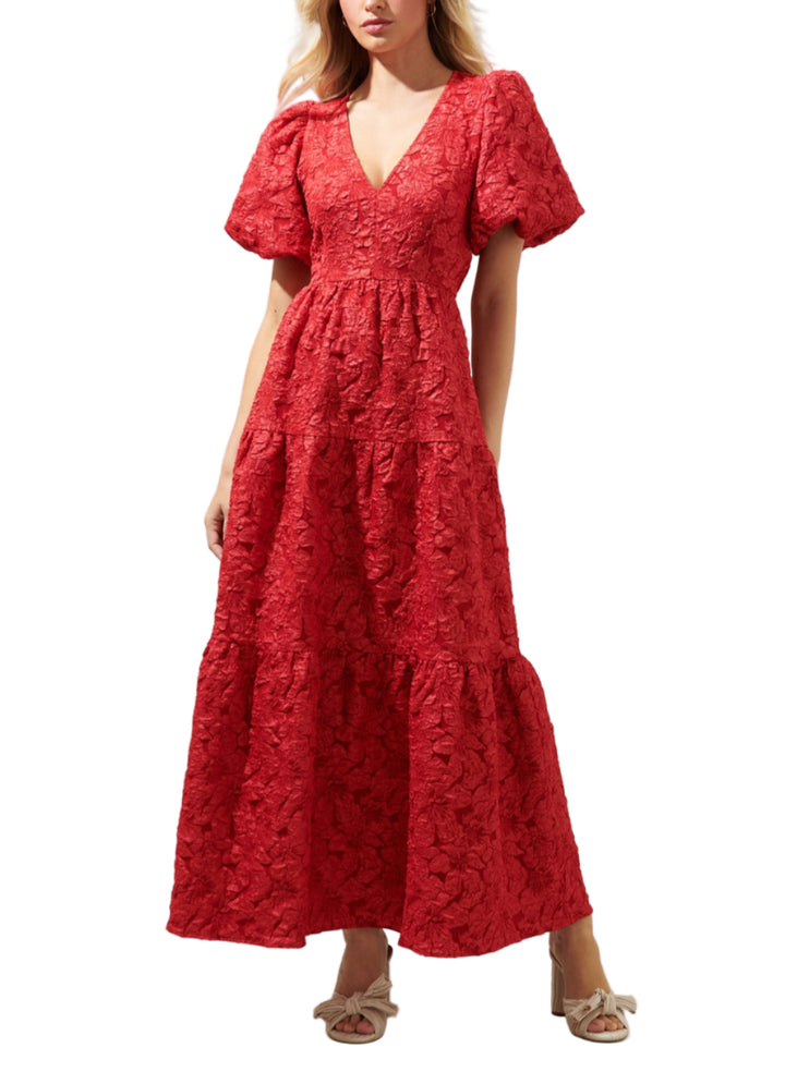 Arielle Jacquard Maxi Tiered Dress