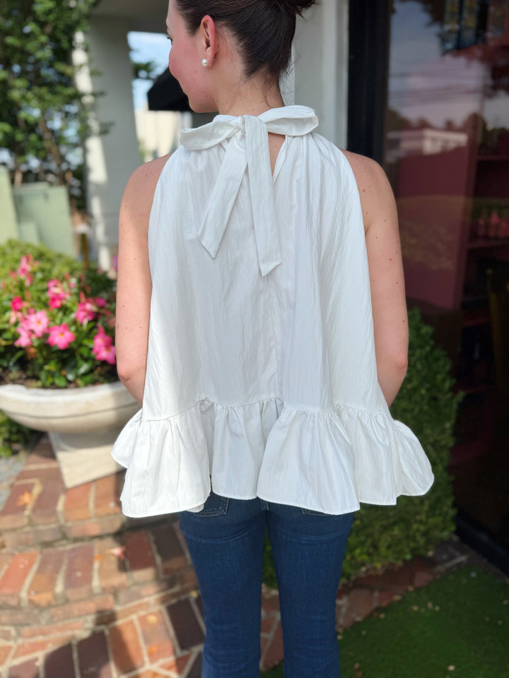 Bella Halter Neck Ruffle Top